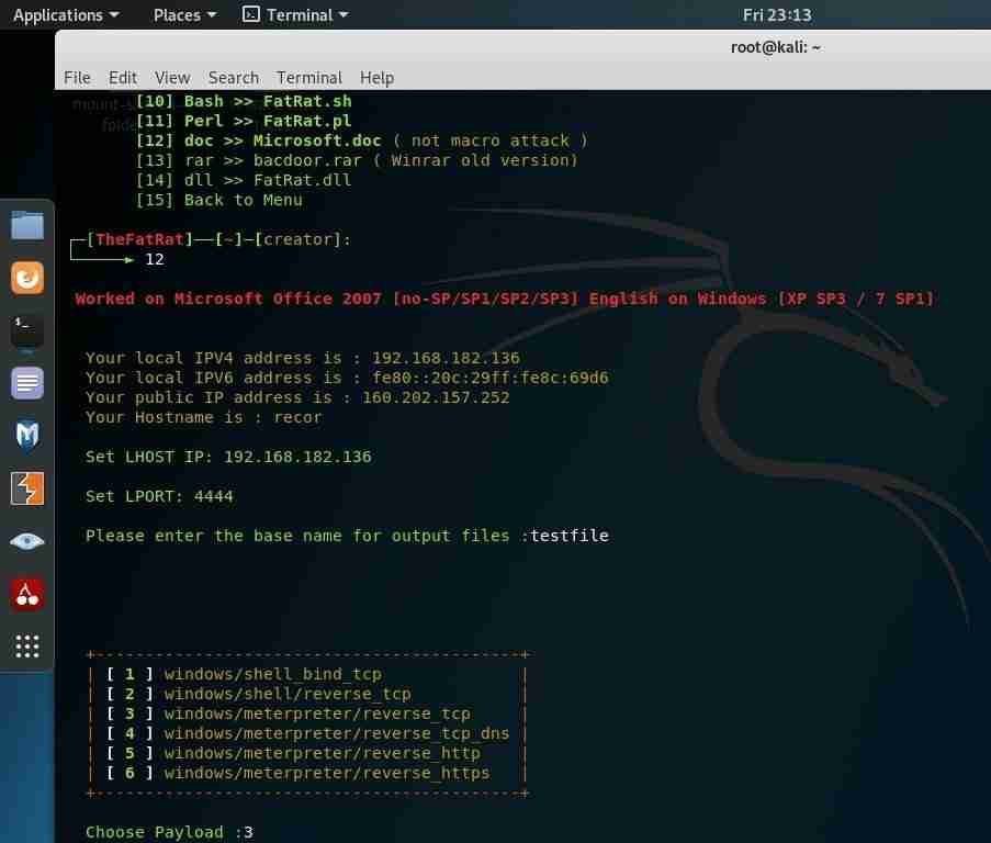 hacking windows with fatrat