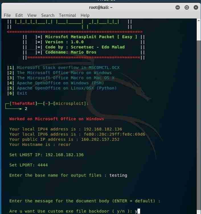 fatrat hacking windows