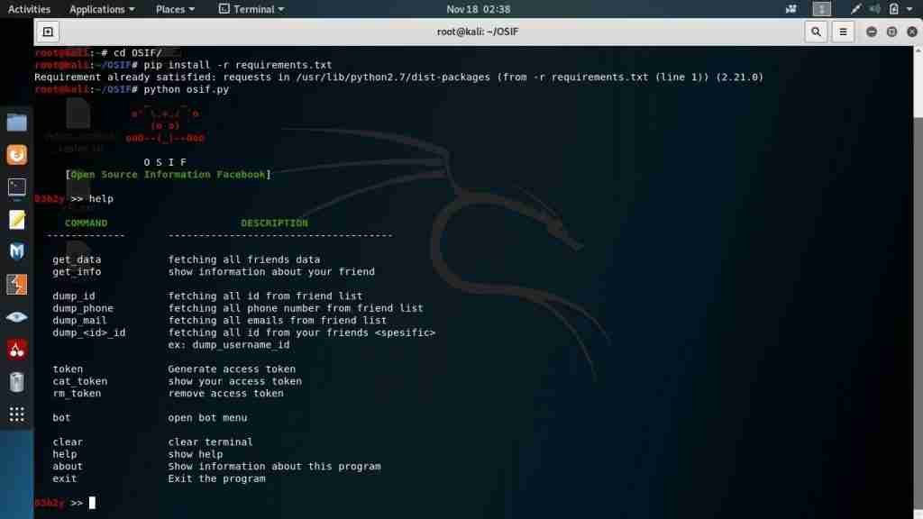 extract facebook account data